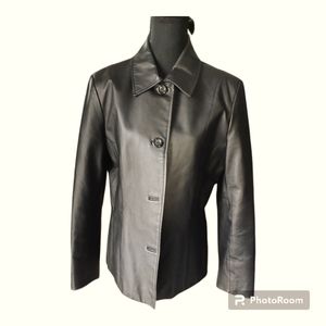 Croft & Barrow Ladies 100% Leather Jacket, Fully Lined in Black, EUC